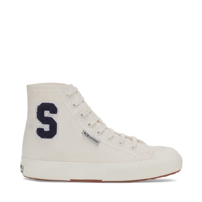 Superga 2295 Cotton Terry Patch Sneakers - White Avorio Navy