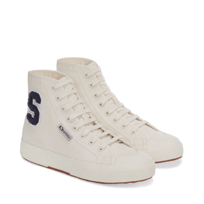 Superga 2295 Cotton Terry Patch Sneakers - White Avorio Navy