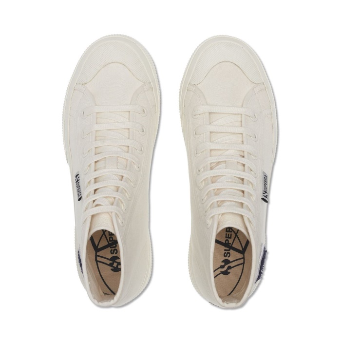 Superga 2295 Cotton Terry Patch Sneakers - White Avorio Navy