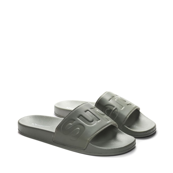 Superga 1908 Polysoft Slides - Green Safari