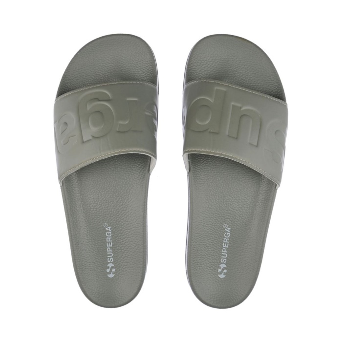 Superga 1908 Polysoft Slides - Green Safari
