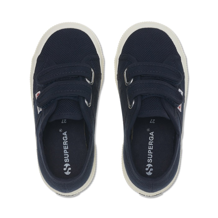 Superga 2750 Kids Cotjstrap Classic Sneakers - Navy Avorio