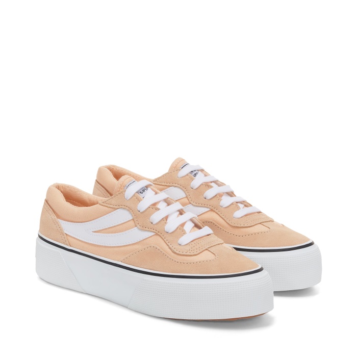 Superga 3041 Revolley Colorblock Platf Pink Peach-White