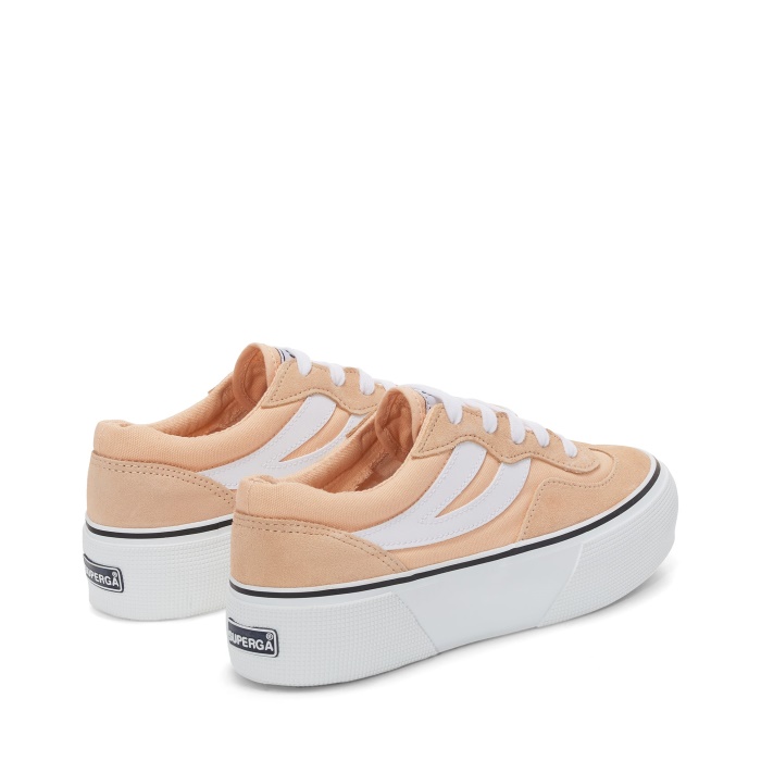 Superga 3041 Revolley Colorblock Platf Pink Peach-White
