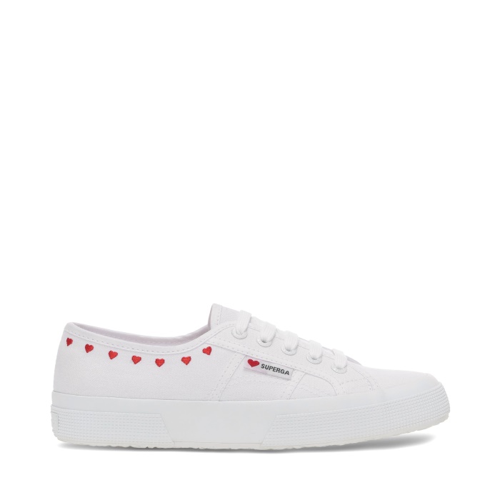 Superga 2750 Little Hearts Embroidery White-Red Heart