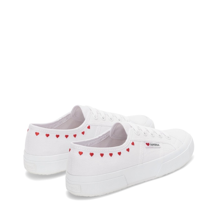 Superga 2750 Little Hearts Embroidery White-Red Heart