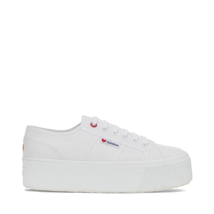Superga 2790 Little Heart Embroidery White -Red Heart