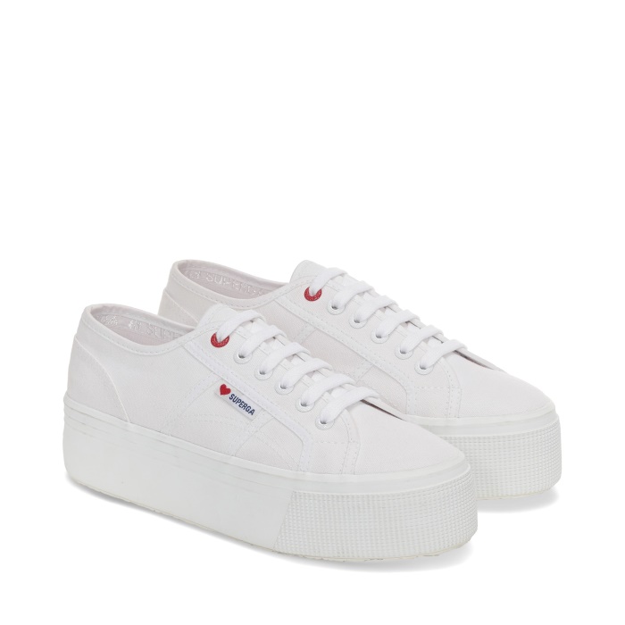 Superga 2790 Little Heart Embroidery White -Red Heart