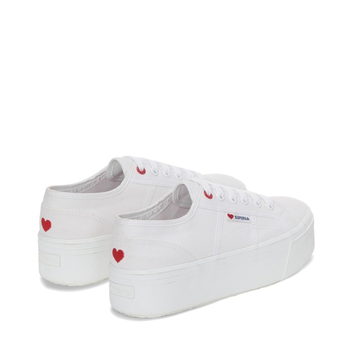 Superga 2790 Little Heart Embroidery White -Red Heart