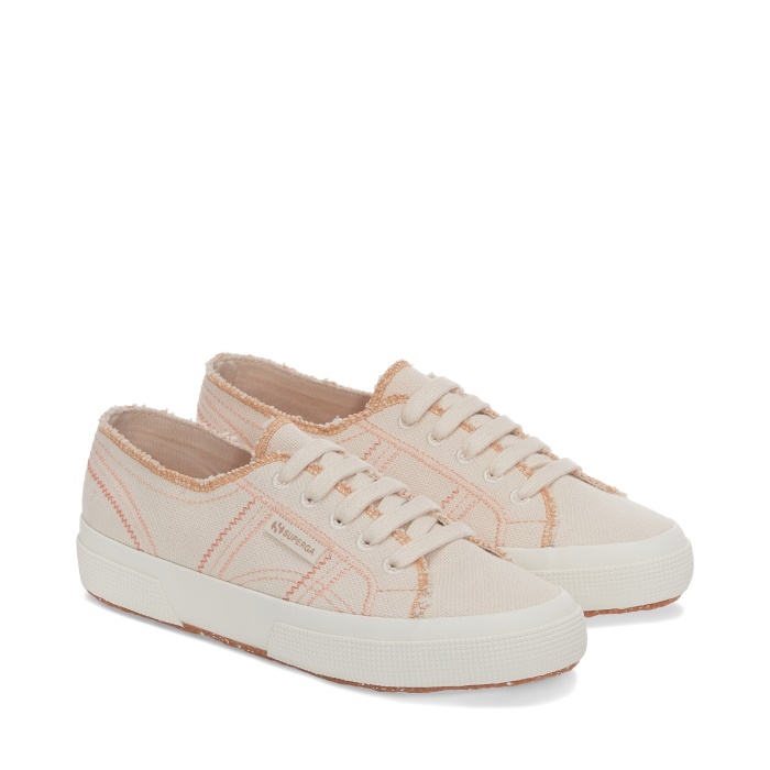 Superga 2750 Organic Stitching Beige Raw-Orange Apricot