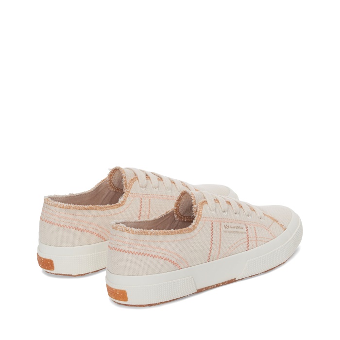 Superga 2750 Organic Stitching Beige Raw-Orange Apricot