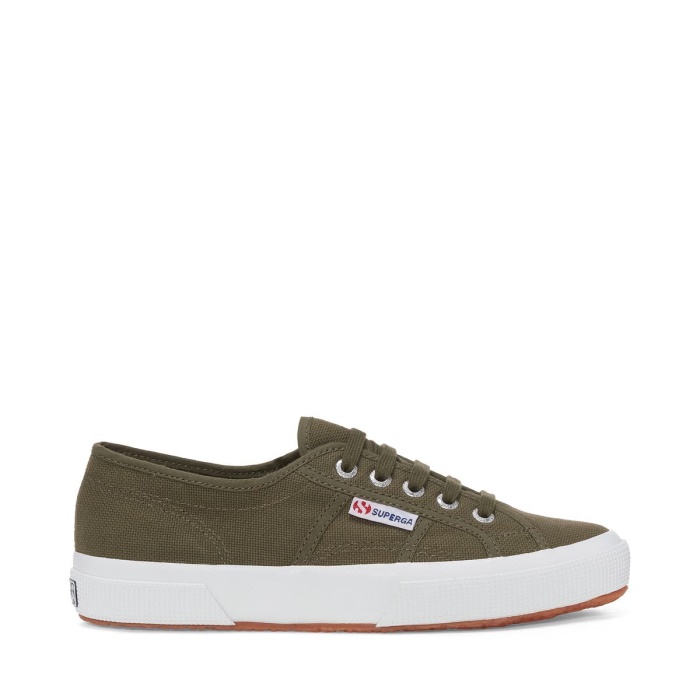 Superga 2750 Washed Cotton Green Sherwood Washed