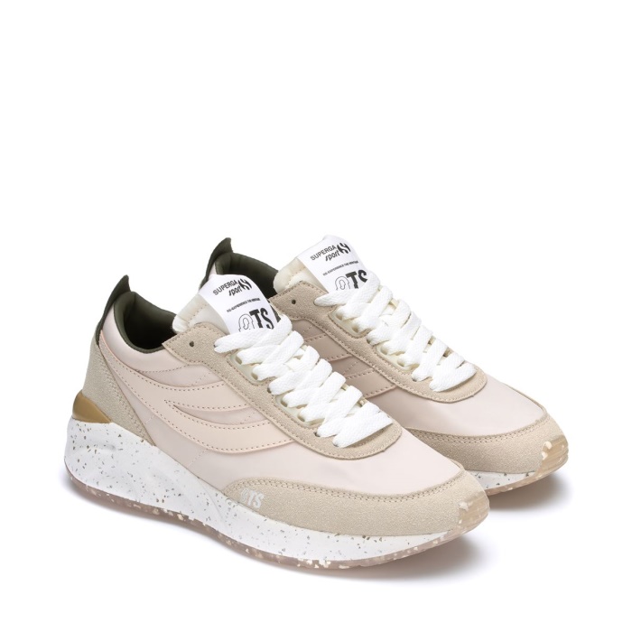 Superga 4089 Training 9Ts Slim Vegan L Pink Almond-Green Olive