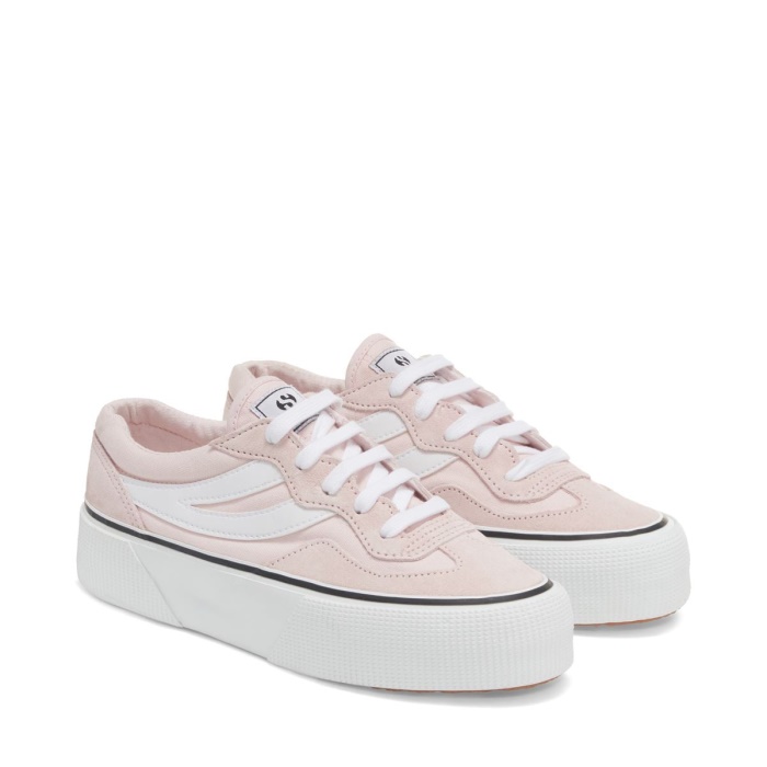 Superga 3041 Revolley Colorblock Platf Pink Ish-White