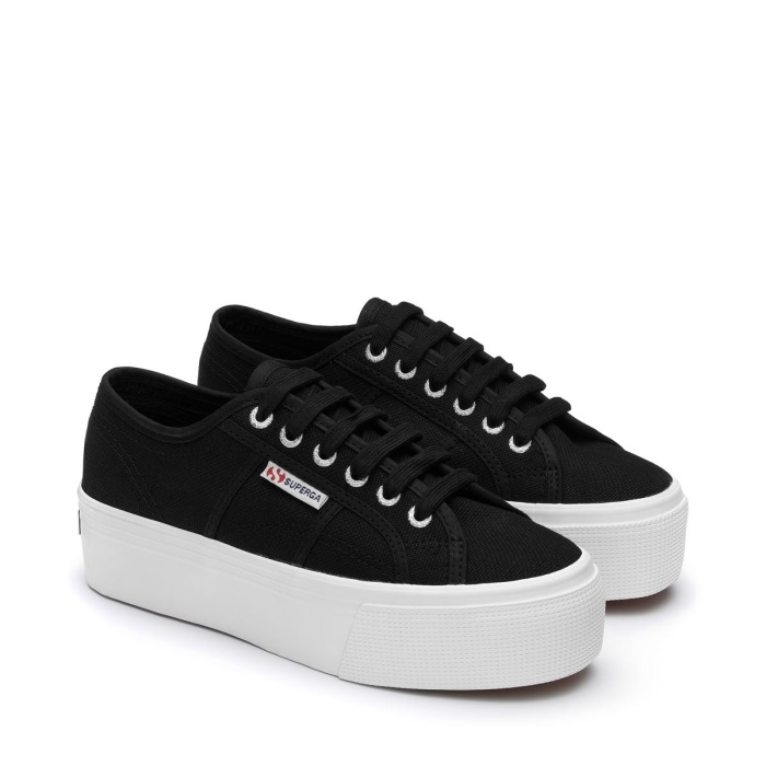 Superga 2790 Platform Black-F White