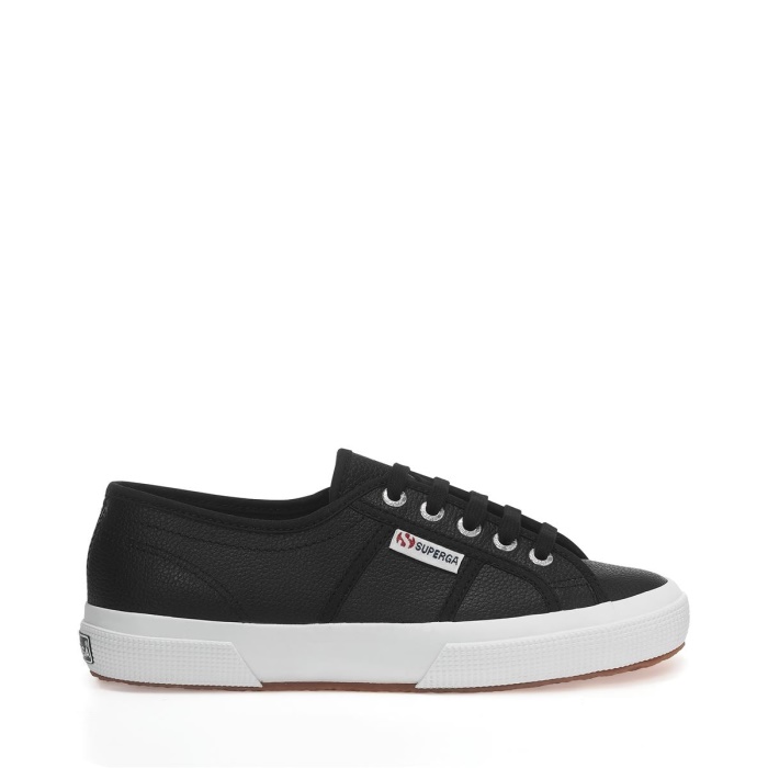 Superga 2750 Tumbled Leather Black-White