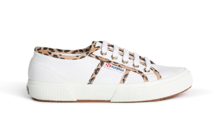 Superga 2750 White Leo Piping White Leopard