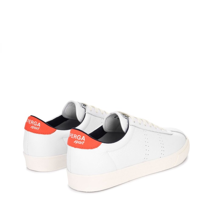 Superga 2843 Club S Comfort Leather Orange Tomato-Blue Navy