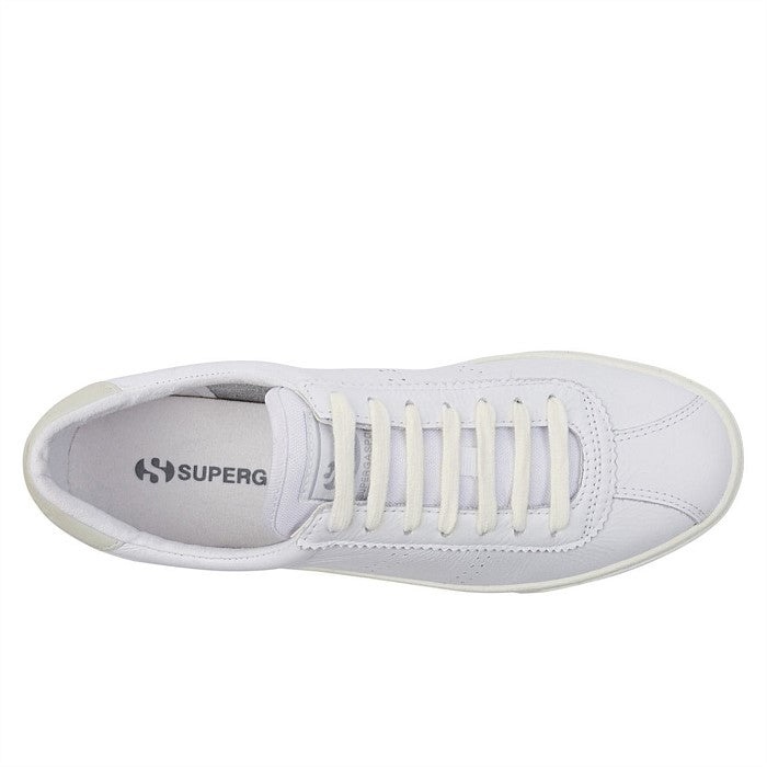 Superga 2843 Club S Comfort Leather White-White-Beige Gesso