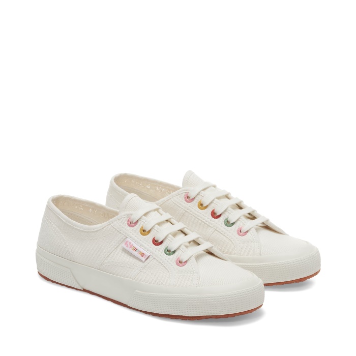 Superga 2750 Rainbow Details White-Groovy Eyelets