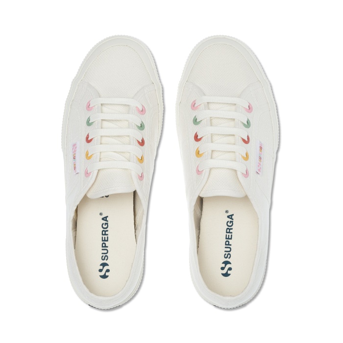 Superga 2750 Rainbow Details White-Groovy Eyelets