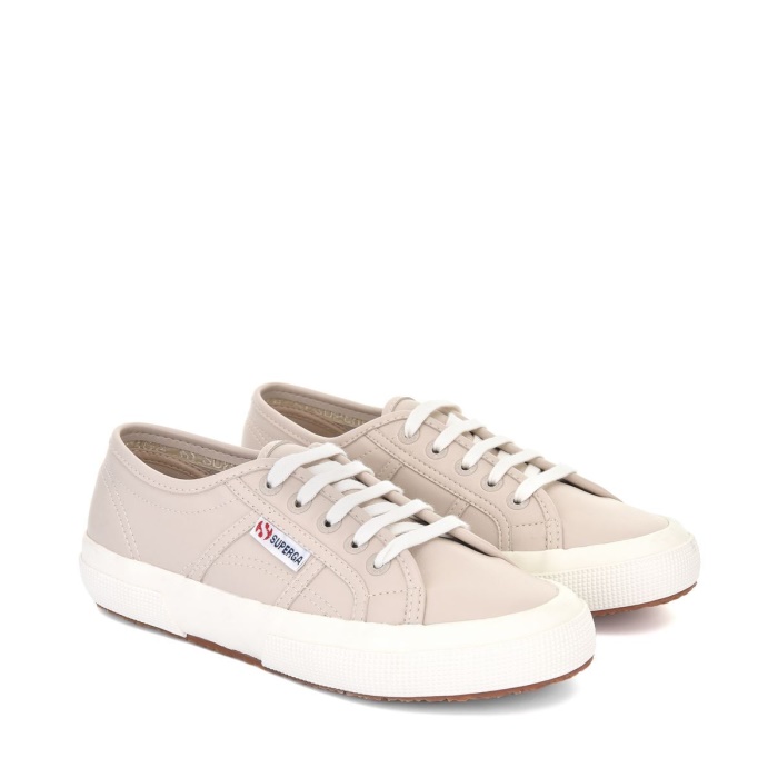 Superga 2750 Vegan Faux Leather Beige White-Avorio