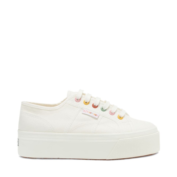 Superga 2790 Rainbow Details White-Groovy Eyelets