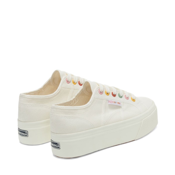 Superga 2790 Rainbow Details White-Groovy Eyelets