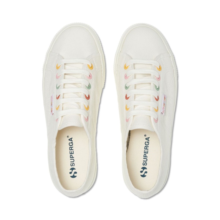 Superga 2790 Rainbow Details White-Groovy Eyelets