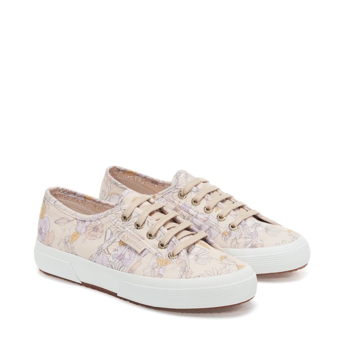 Superga 2750 Floral Print Peach Lilla-Orange Flowers