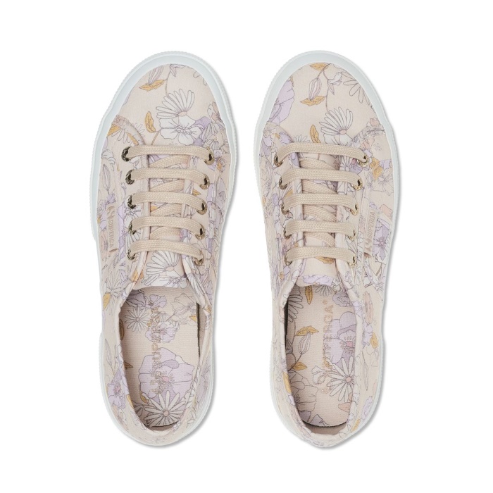 Superga 2750 Floral Print Peach Lilla-Orange Flowers