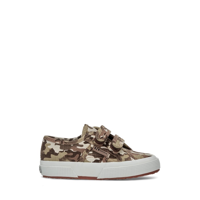Superga 2750 Kids Straps Camo Ripstop Beige Raw Camouflage