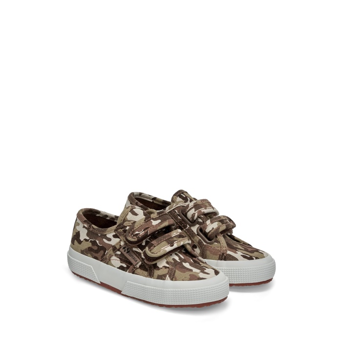 Superga 2750 Kids Straps Camo Ripstop Beige Raw Camouflage