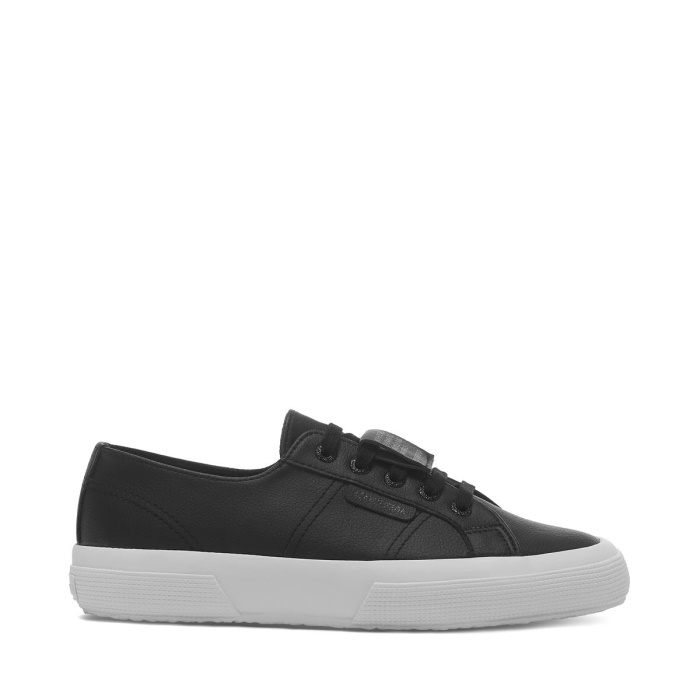 Superga 2750 Grape-Based Faux Leather Black-White