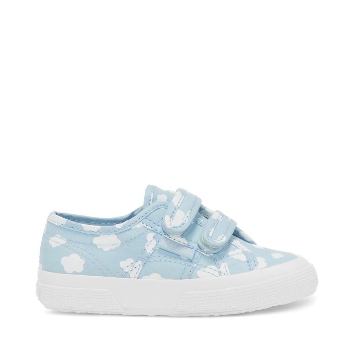 Superga 2750 Kids Straps Clouds Print Lt Blue-White Clouds
