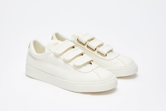 Superga 2843 Club S 3Straps Cotton White-Gold-White Av