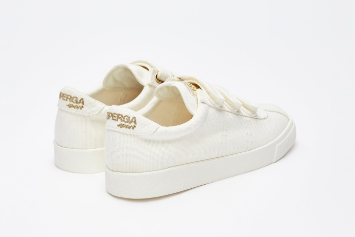 Superga 2843 Club S 3Straps Cotton White-Gold-White Av