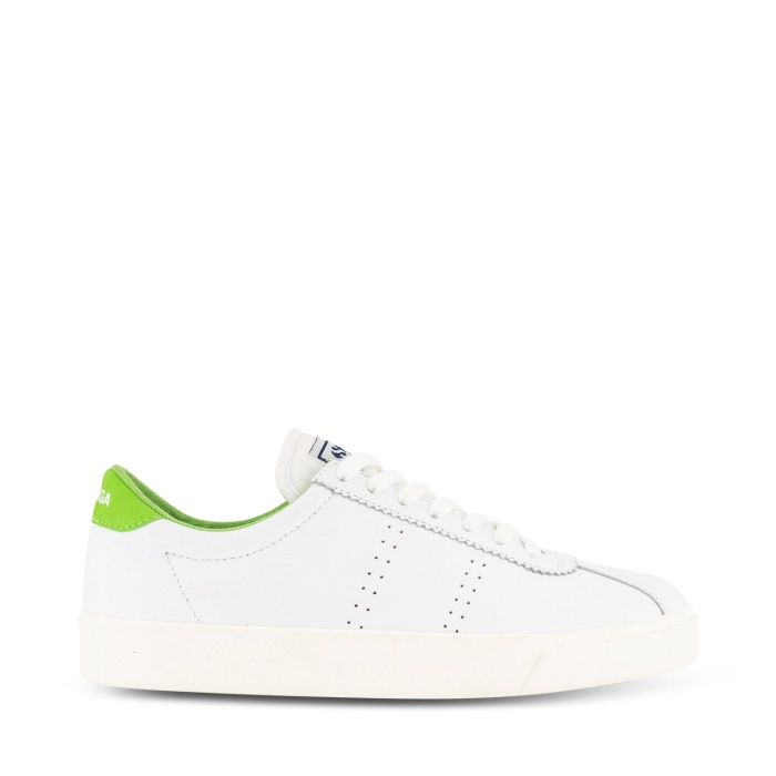 Superga 2843 Club S Comfort Leather White Green Flash