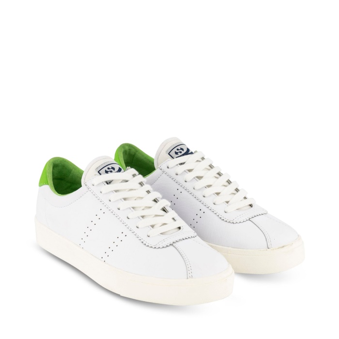 Superga 2843 Club S Comfort Leather White Green Flash