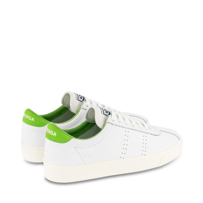 Superga 2843 Club S Comfort Leather White Green Flash