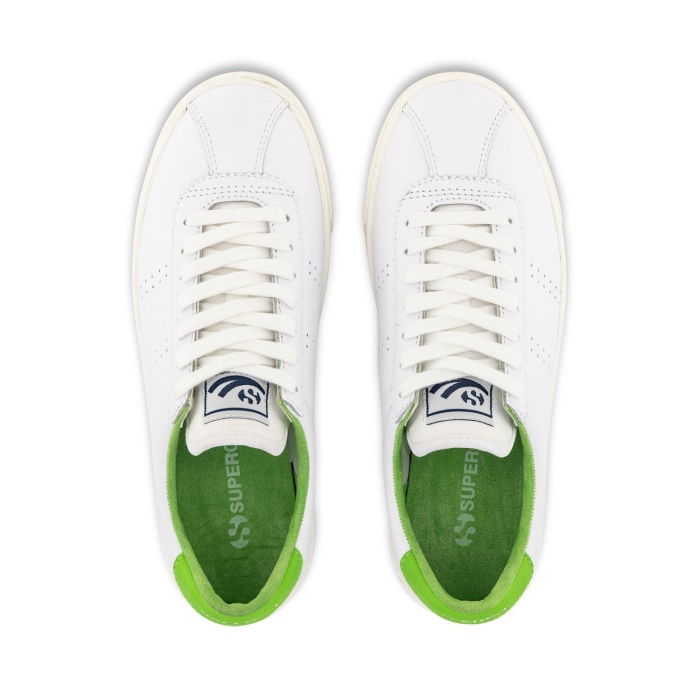 Superga 2843 Club S Comfort Leather White Green Flash