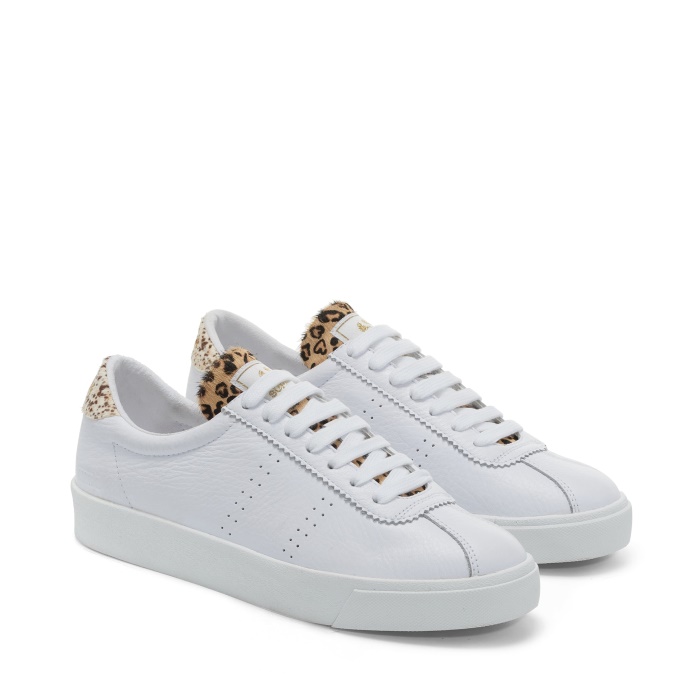 Superga 2843 Club S Calfhair Details White Spots-Leopard