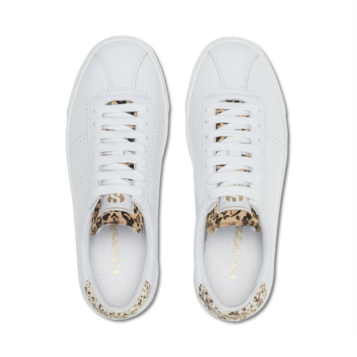 Superga 2843 Club S Calfhair Details White Spots-Leopard