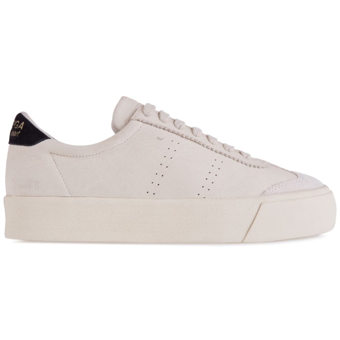 Superga 2902 Club 3 Cap Tumbled Suede Beige Gesso-Black