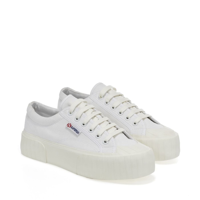 Superga 2631 Stripe Platform White White