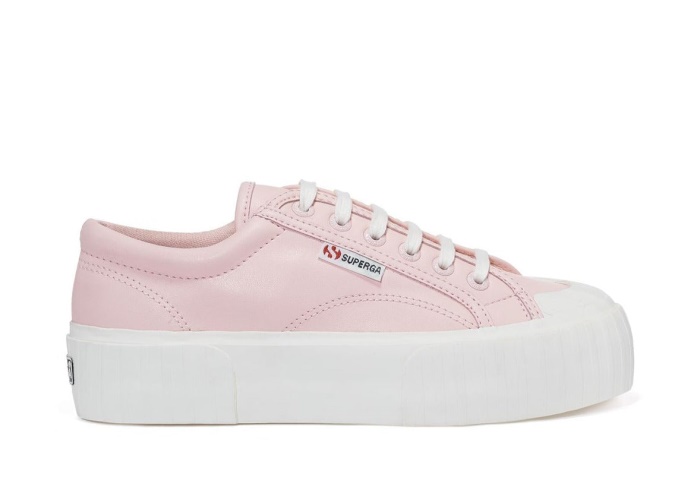 Superga 2631 Stripe Platform Vegan Pink White