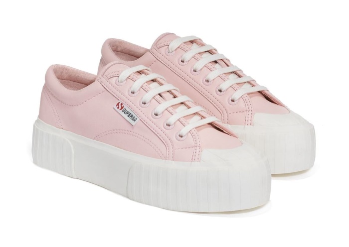Superga 2631 Stripe Platform Vegan Pink White