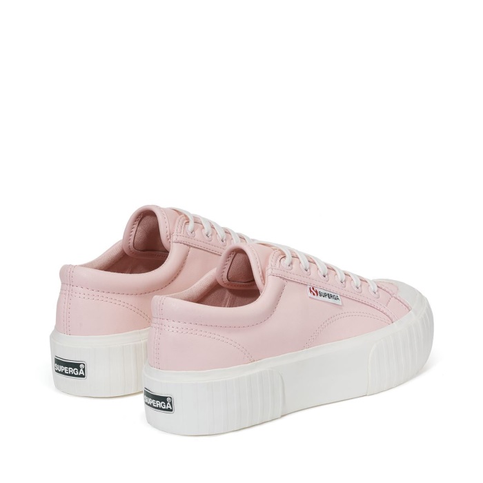 Superga 2631 Stripe Platform Vegan Pink White