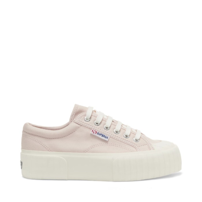 Superga 2631 Stripe Platform Pink Almond