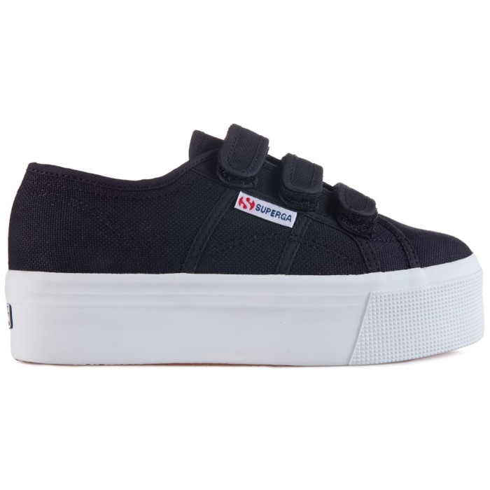 Superga 2790 Straps Black-Fwhite